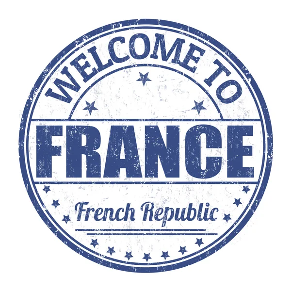 Bienvenidos al sello de Francia — Vector de stock