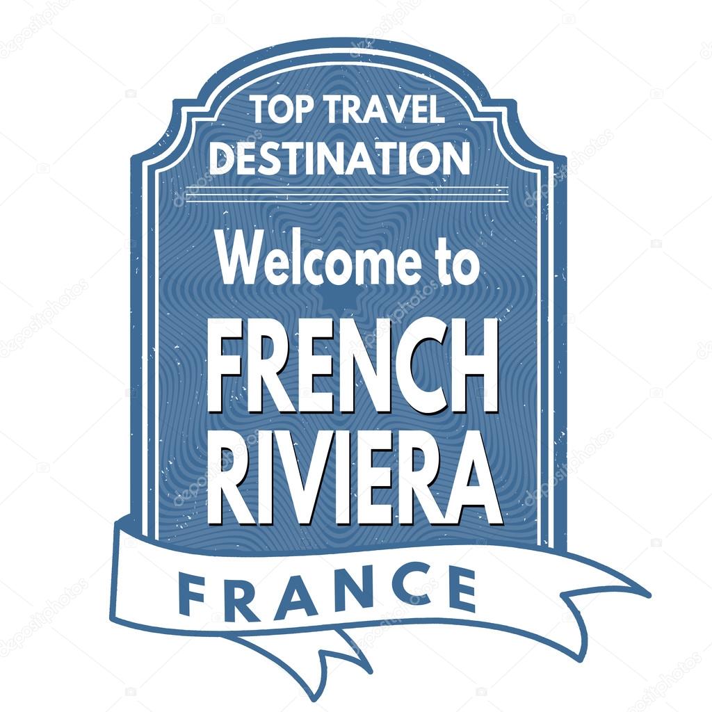 Welcome to French riviera stamp