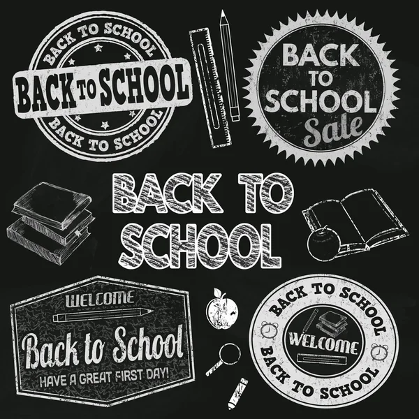 Back to school label set — Stock Vector