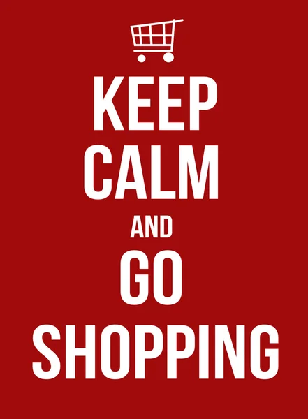 Mantenha a calma e ir às compras —  Vetores de Stock
