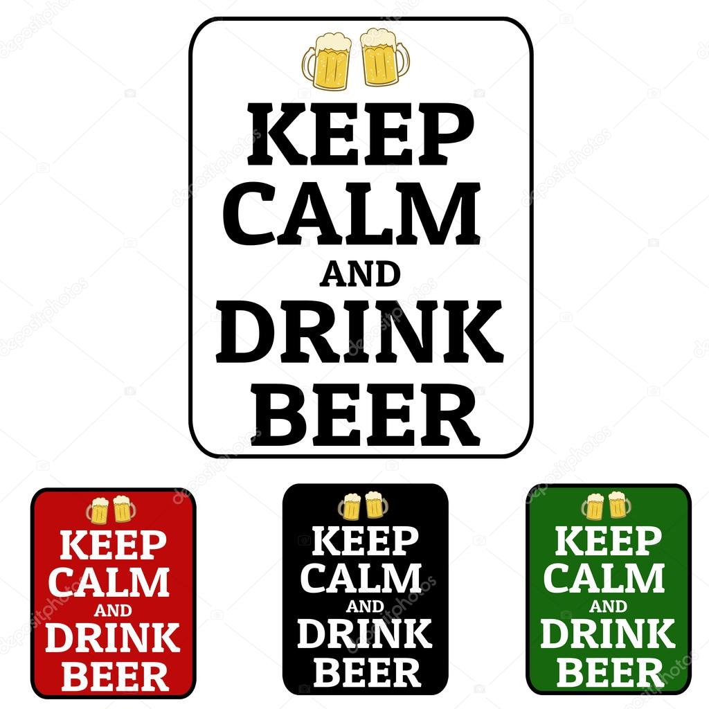 Keep calm and drink beer label set