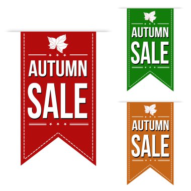 Sonbahar satış afiş tasarım kümesi