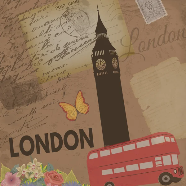 Cartel vintage de Londres — Vector de stock
