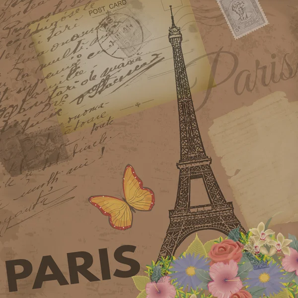 Cartel vintage de París — Vector de stock