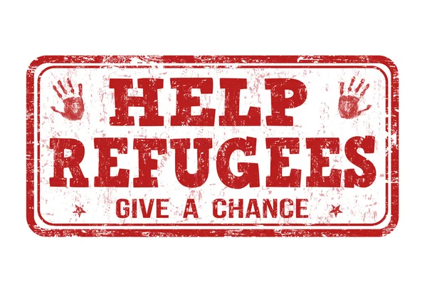 Pomoc uprchlíkům razítko — Stockový vektor