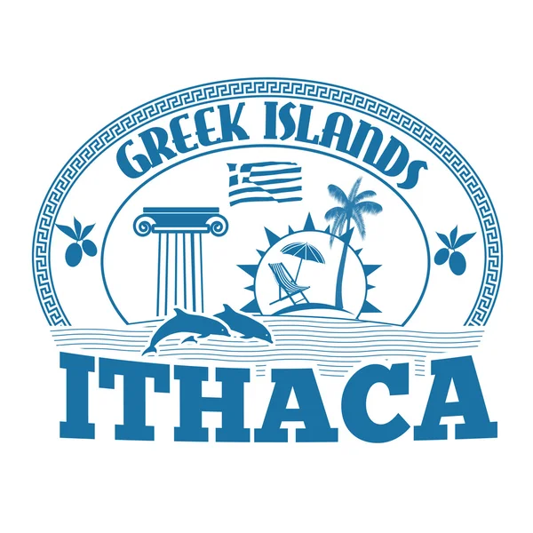 Ithaca stamp — ストックベクタ