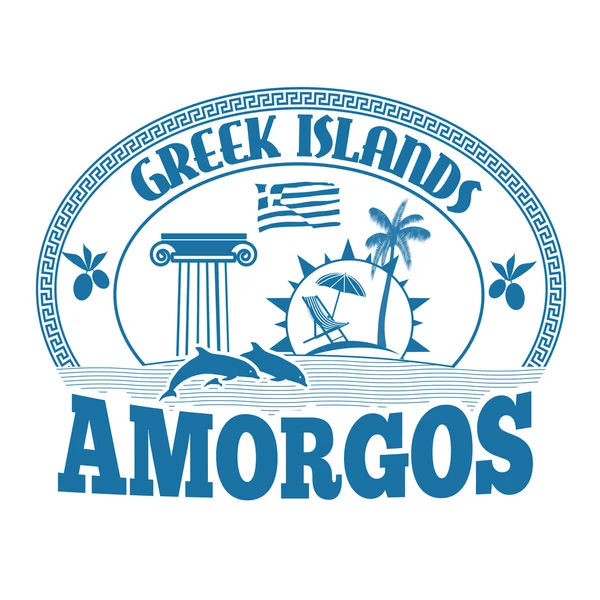 Amorgos stamp — Stok Vektör