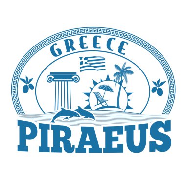 Piraeus, Greece stamp or label clipart