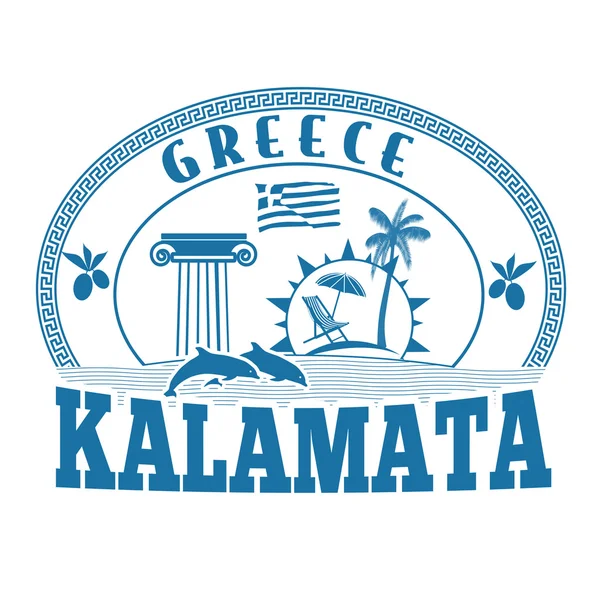 Kalamata, griechischer Stempel oder Etikett — Stockvektor