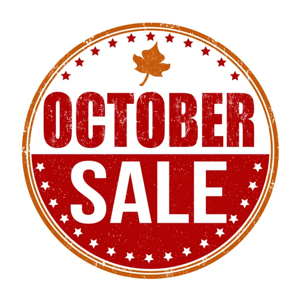 Francobollo vendita ottobre — Vettoriale Stock