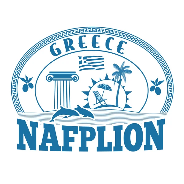 Nafplion, sello o etiqueta de Grecia — Archivo Imágenes Vectoriales