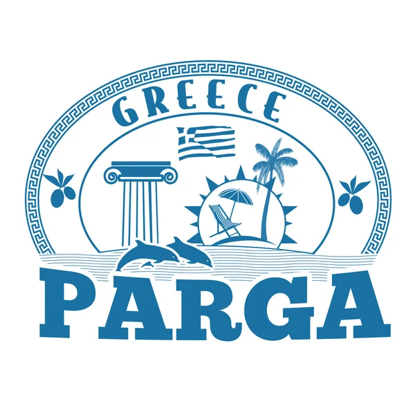 Parga, Grèce timbre ou étiquette — Image vectorielle