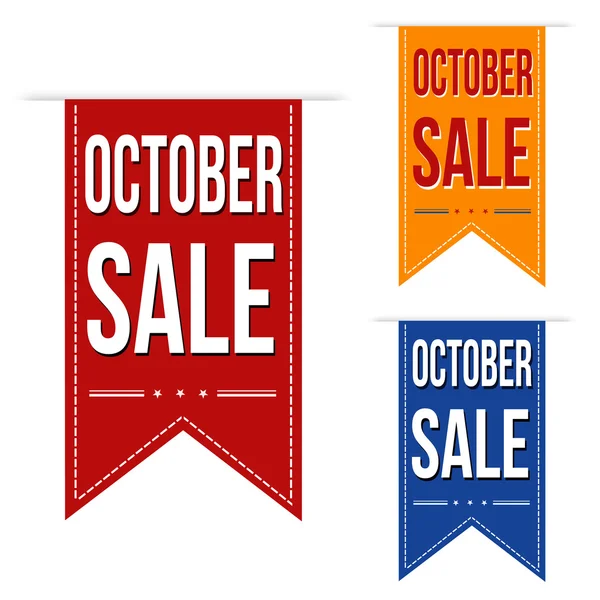 Oktober verkoop banners ontwerp — Stockvector