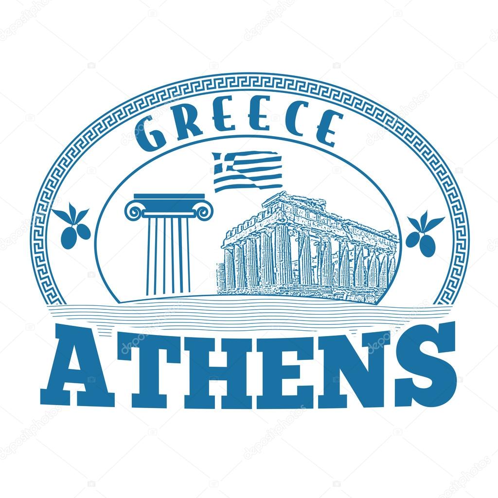 Athens, Greece stamp or label