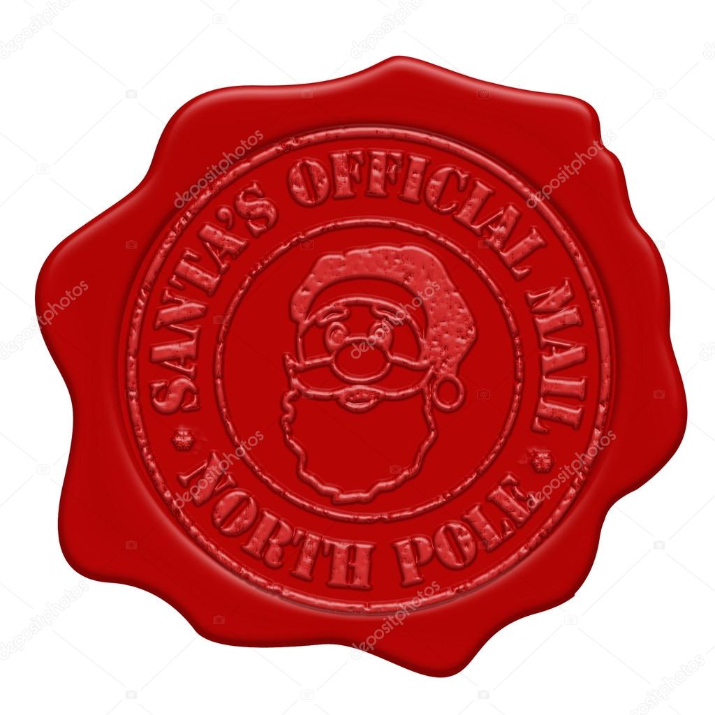 Santa's official mail red wax seal