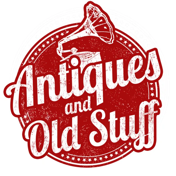 Antigüedades y sello de cosas viejas — Vector de stock