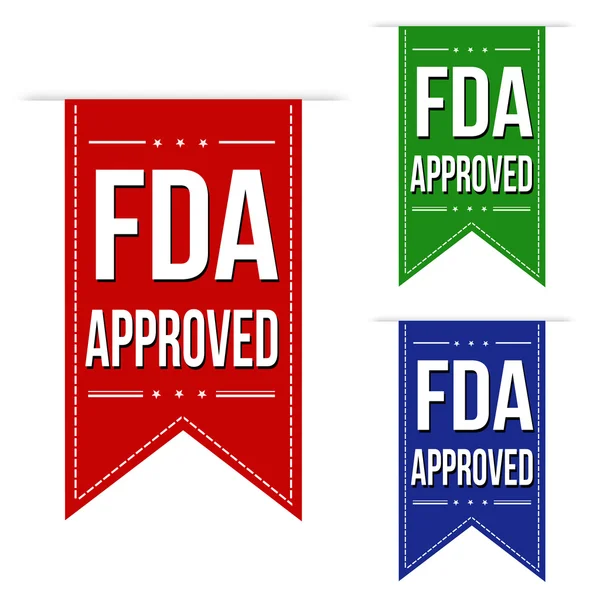 Juego de diseño de banner aprobado por la FDA — Vector de stock