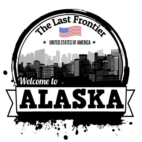 Alaska segno o timbro — Vettoriale Stock