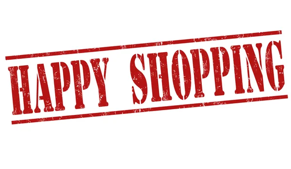 Happy shopping stämpel — Stock vektor
