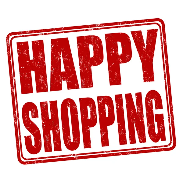 Happy shopping stämpel — Stock vektor