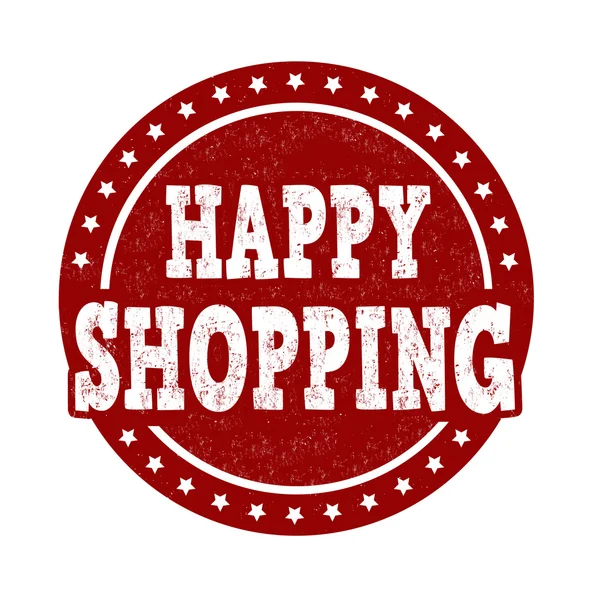 Happy shopping stamp — Stock Vector