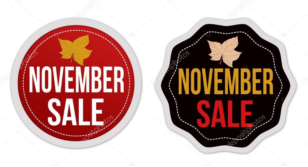 November sale stickers set
