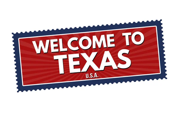 Welkom bij Texas reizen sticker of stempel — Stockvector