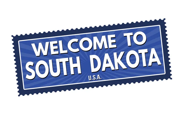 Bienvenue à Dakota du Sud autocollant de voyage ou timbre — Image vectorielle