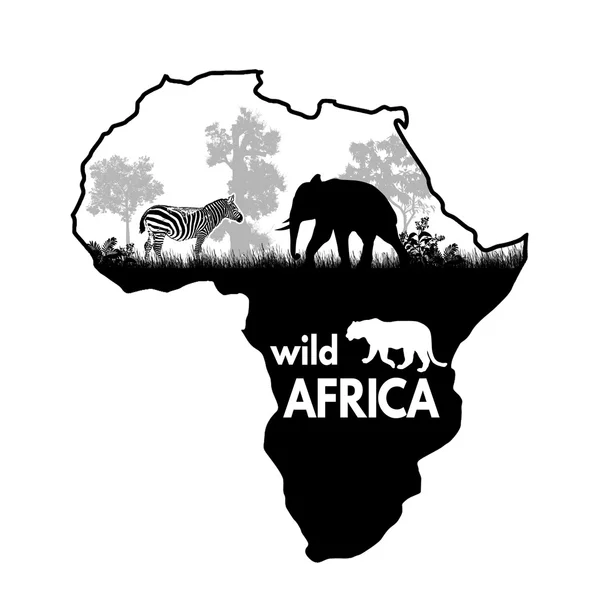 Poster Wild Africa - Stok Vektor