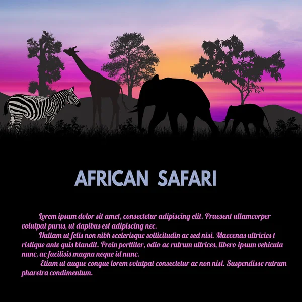 African Safari poster — Stock Vector