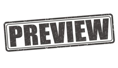 Önizleme grunge lastik damgası beyaz arka planda, vektör çizim