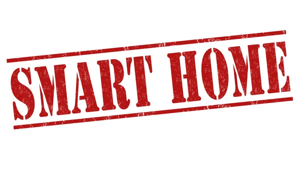 Smart Home Grunge Gummistempel auf weißem Hintergrund, Vektorillustration — Stockvektor