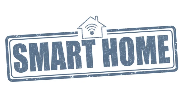 Smart Home Grunge Gummistempel auf weißem Hintergrund, Vektorillustration — Stockvektor