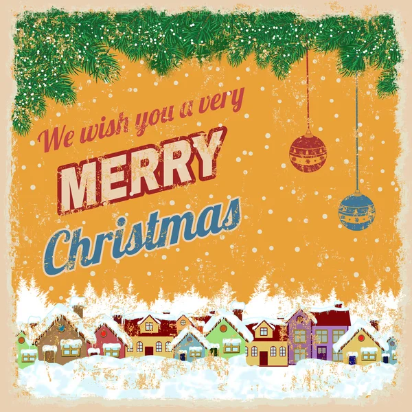 Merry Christmas retro poster — Stockvector