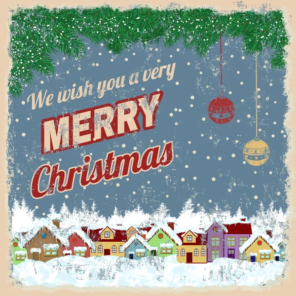 Счастливого рождественского ретро-плаката — стоковый вектор
