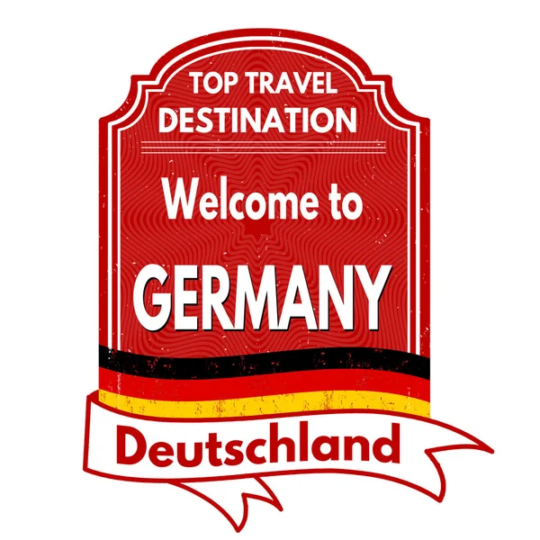 Bem-vindo ao selo da Alemanha — Vetor de Stock