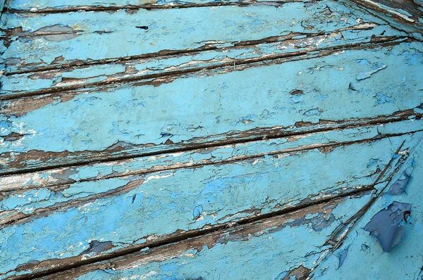 Vieux bateau en bois bleu fond de plancher — Photo