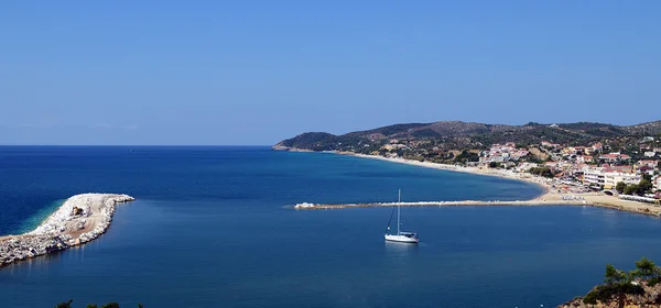 Limenaria město na ostrově Thassos — Stock fotografie