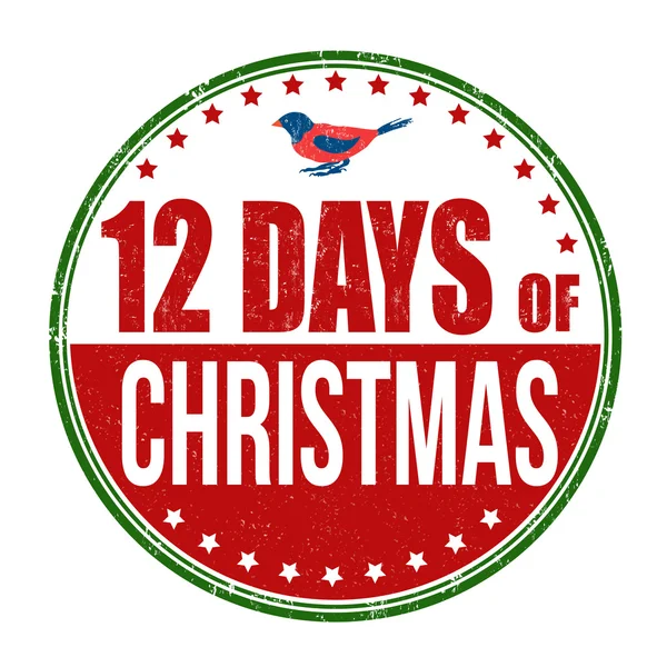 12 日間のクリスマス切手 — ストックベクタ