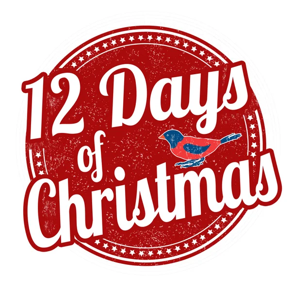12 ημέρες των Χριστουγέννων σφραγίδα — Διανυσματικό Αρχείο