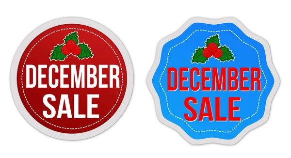 December sale stickers set — Stock Vector
