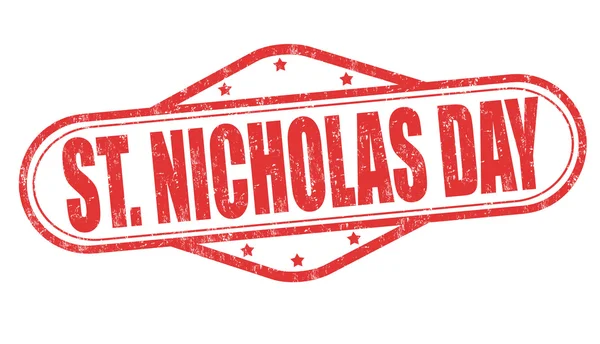 Saint Nicholas Day stamp — Stock Vector