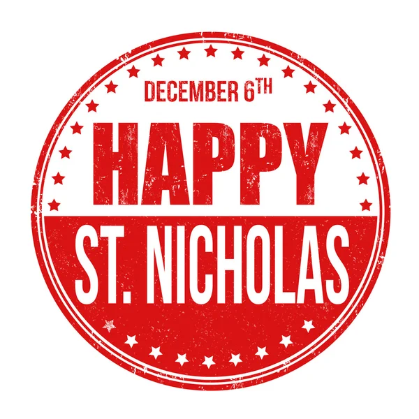 Happy Saint Nicholas stämpel — Stock vektor