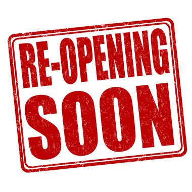 Re-opening soon stamp clipart