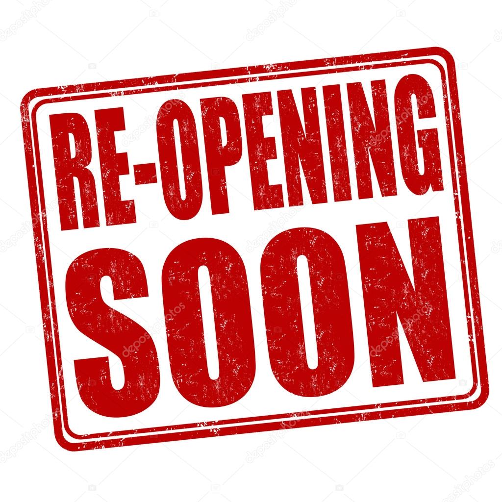 Re-opening soon stamp