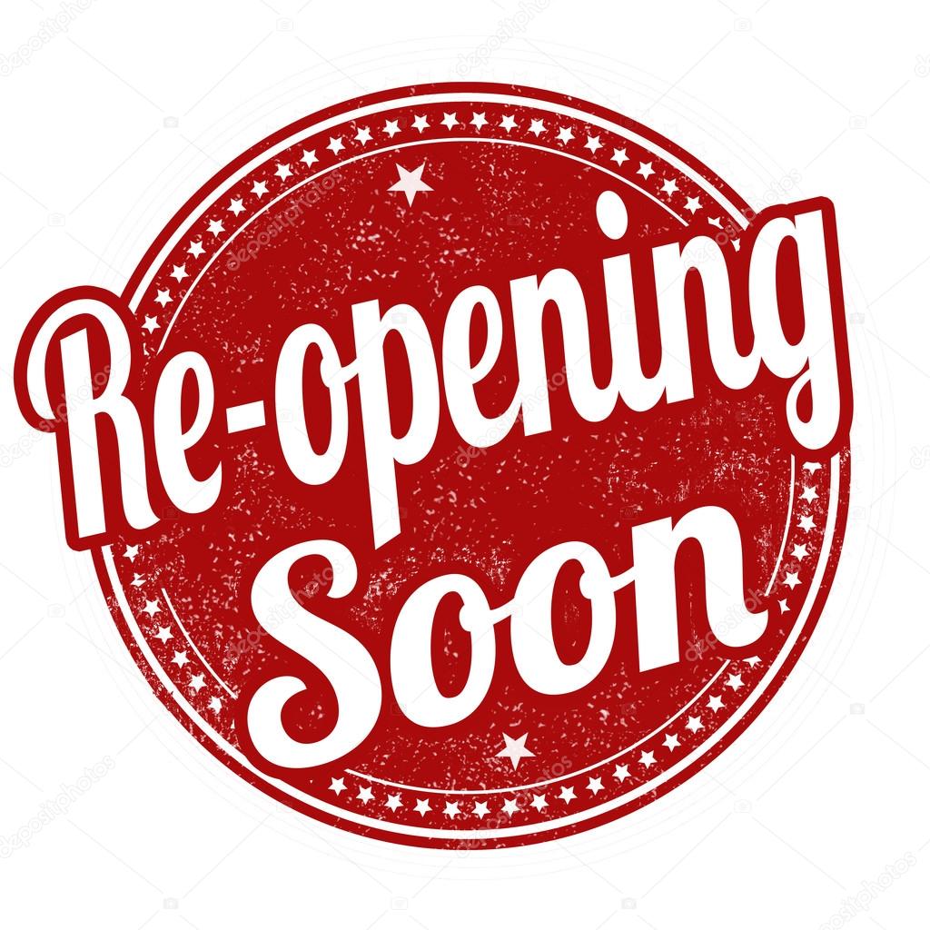 Re-opening soon stamp