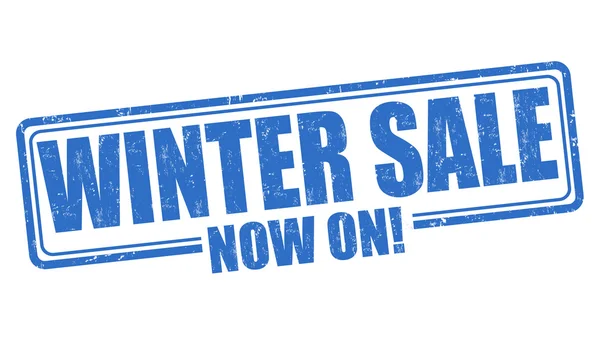 Winter sale now on stamp — Stock Vector