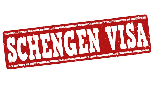 Sello de visado Schengen — Vector de stock