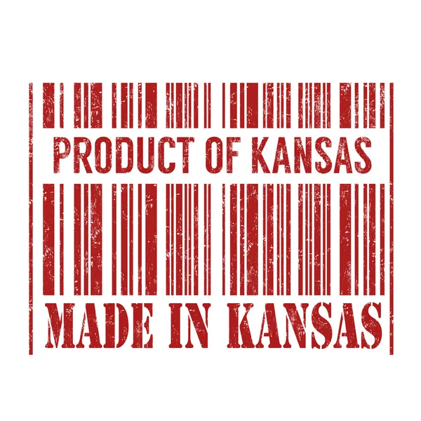 Product van Kansas, gemaakt in Kansas stempel — Stockvector