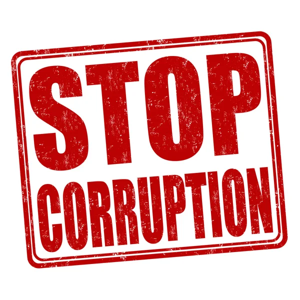 Stop corruption grunge stamp — Stock Vector
